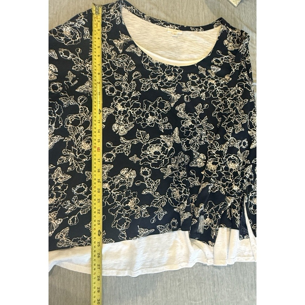 J Jill Floral‎ Casual Top Size 4X Layered Butterfly Stretch Comfort Relax Travel - Picture 12 of 12
